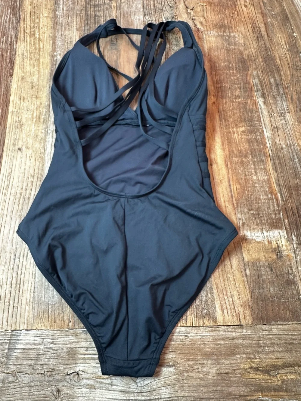 La Blanca Black One-Piece Swimsuit with Logo Tag
